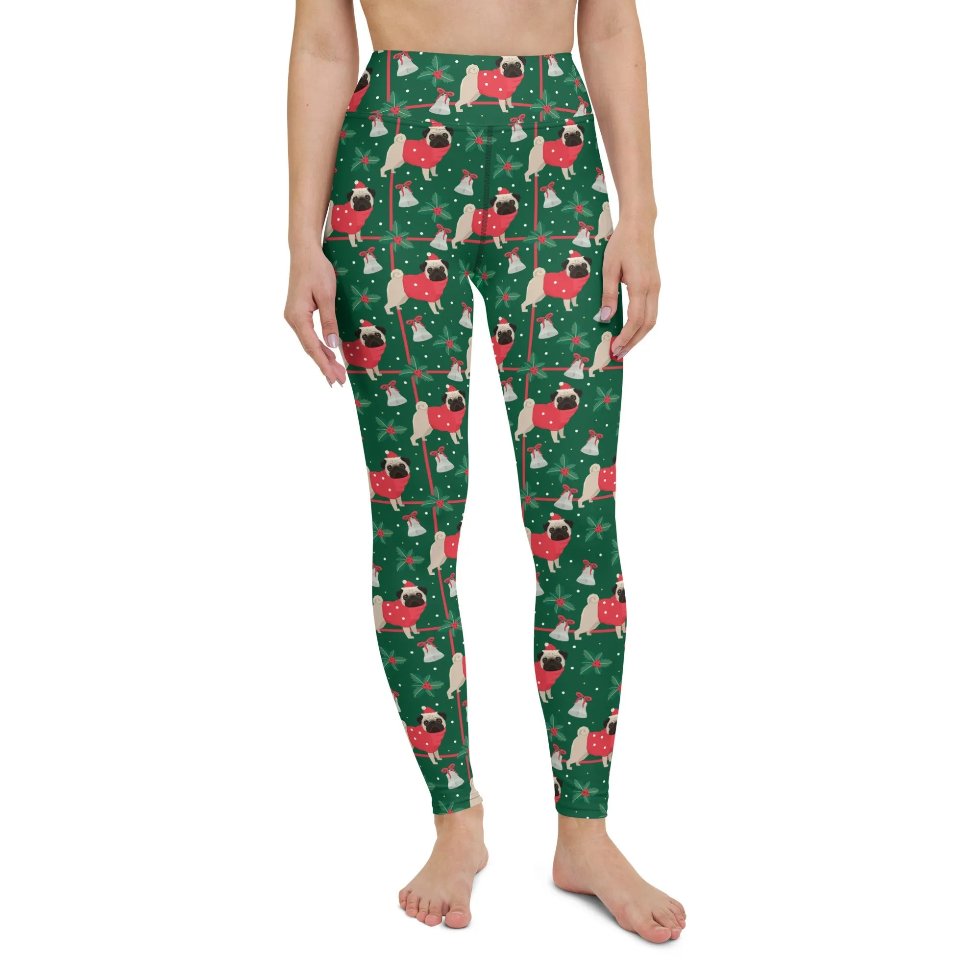 Christmassy Pugs Yoga Leggings