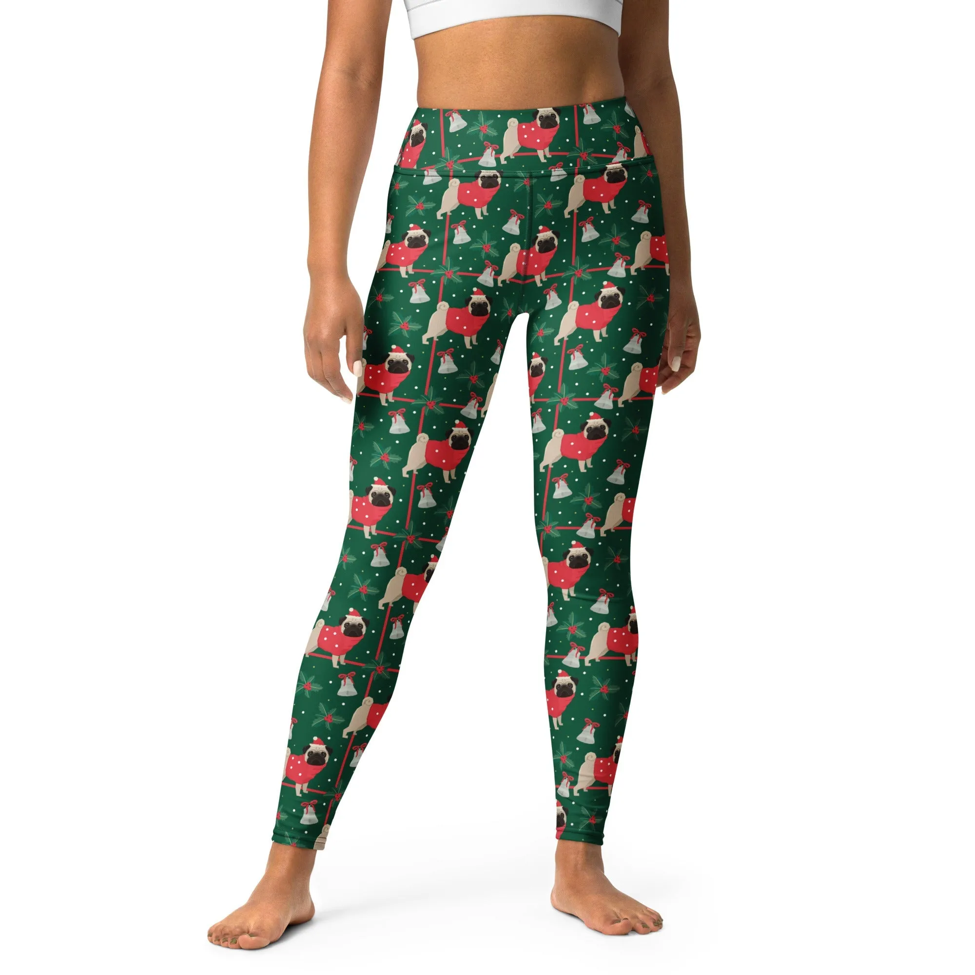 Christmassy Pugs Yoga Leggings