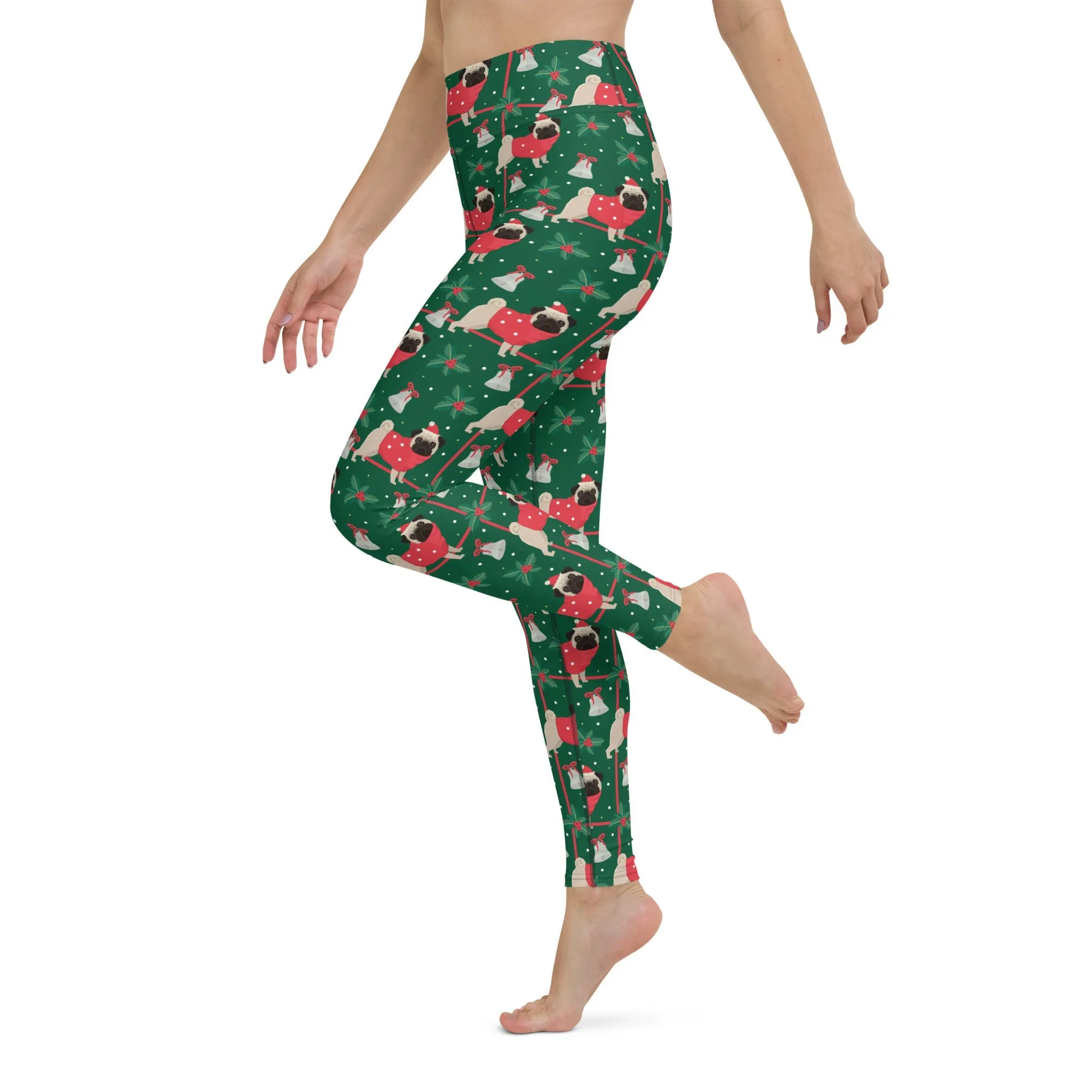 Christmassy Pugs Yoga Leggings