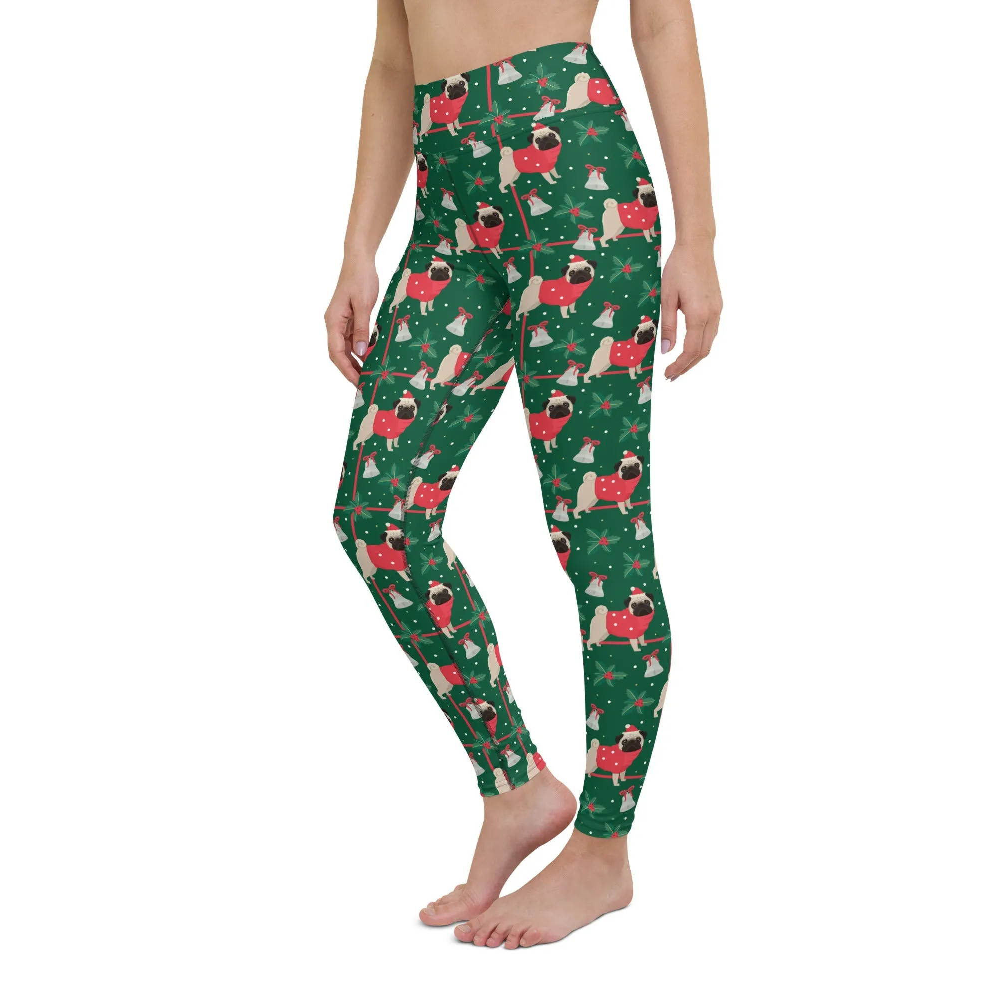 Christmassy Pugs Yoga Leggings