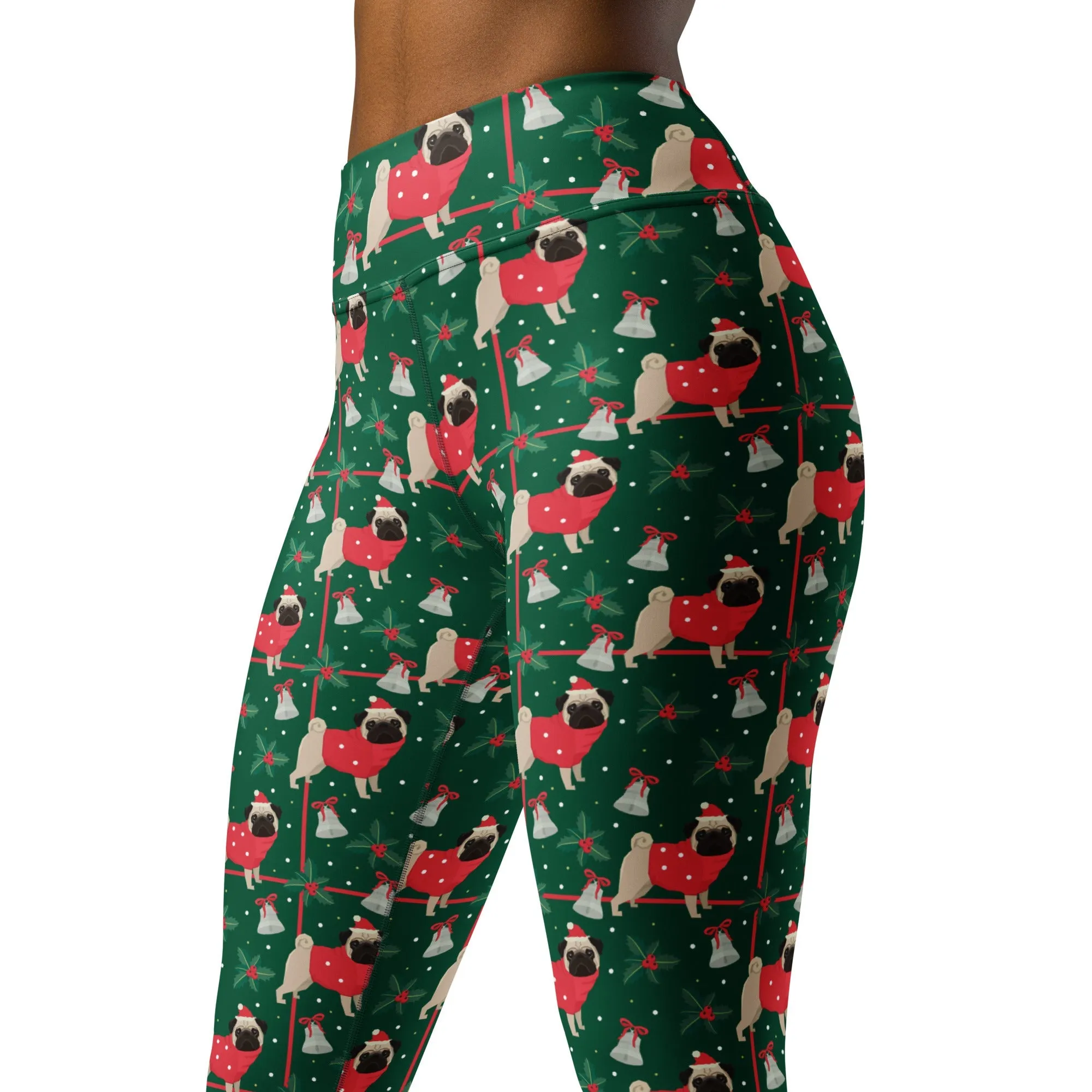 Christmassy Pugs Yoga Leggings