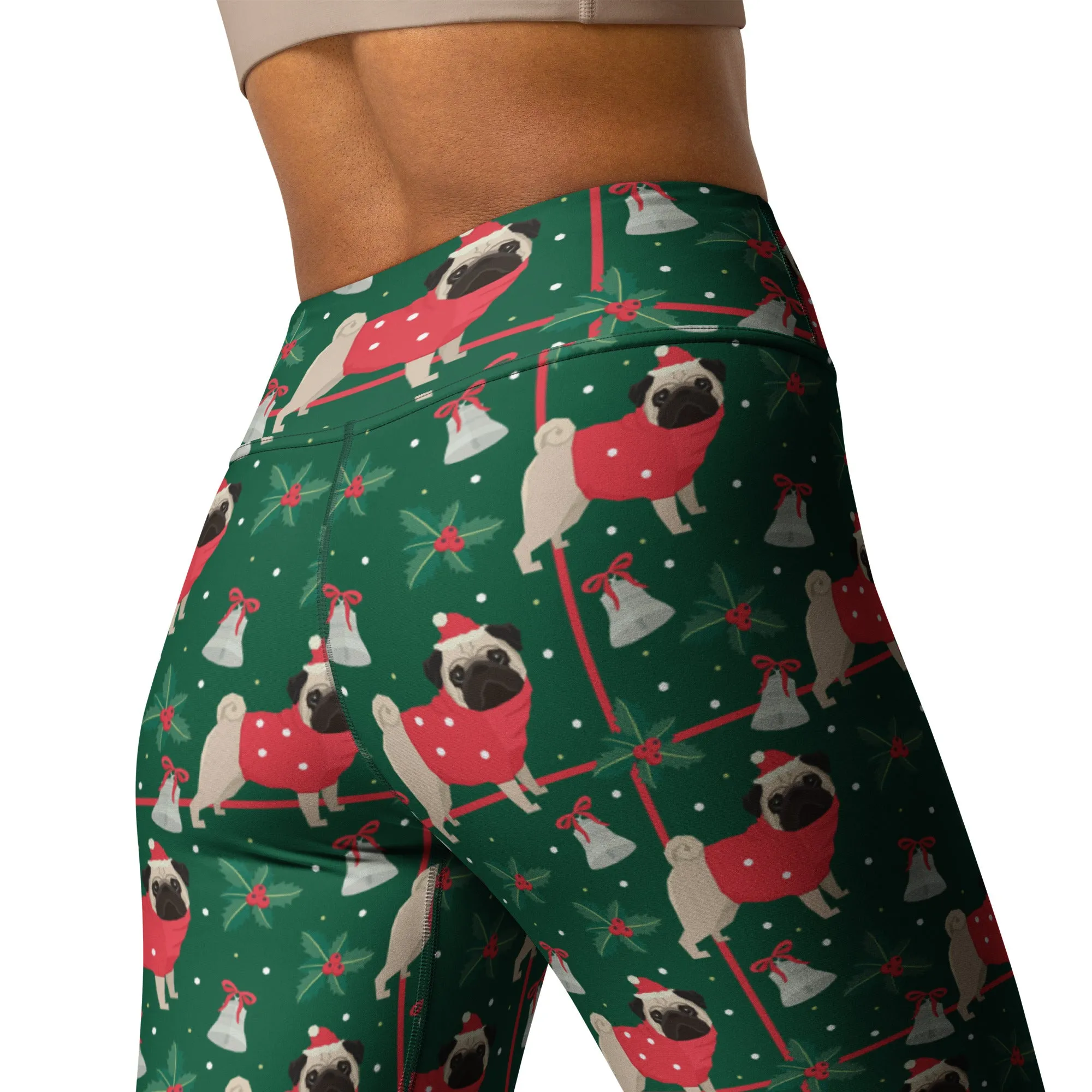 Christmassy Pugs Yoga Leggings