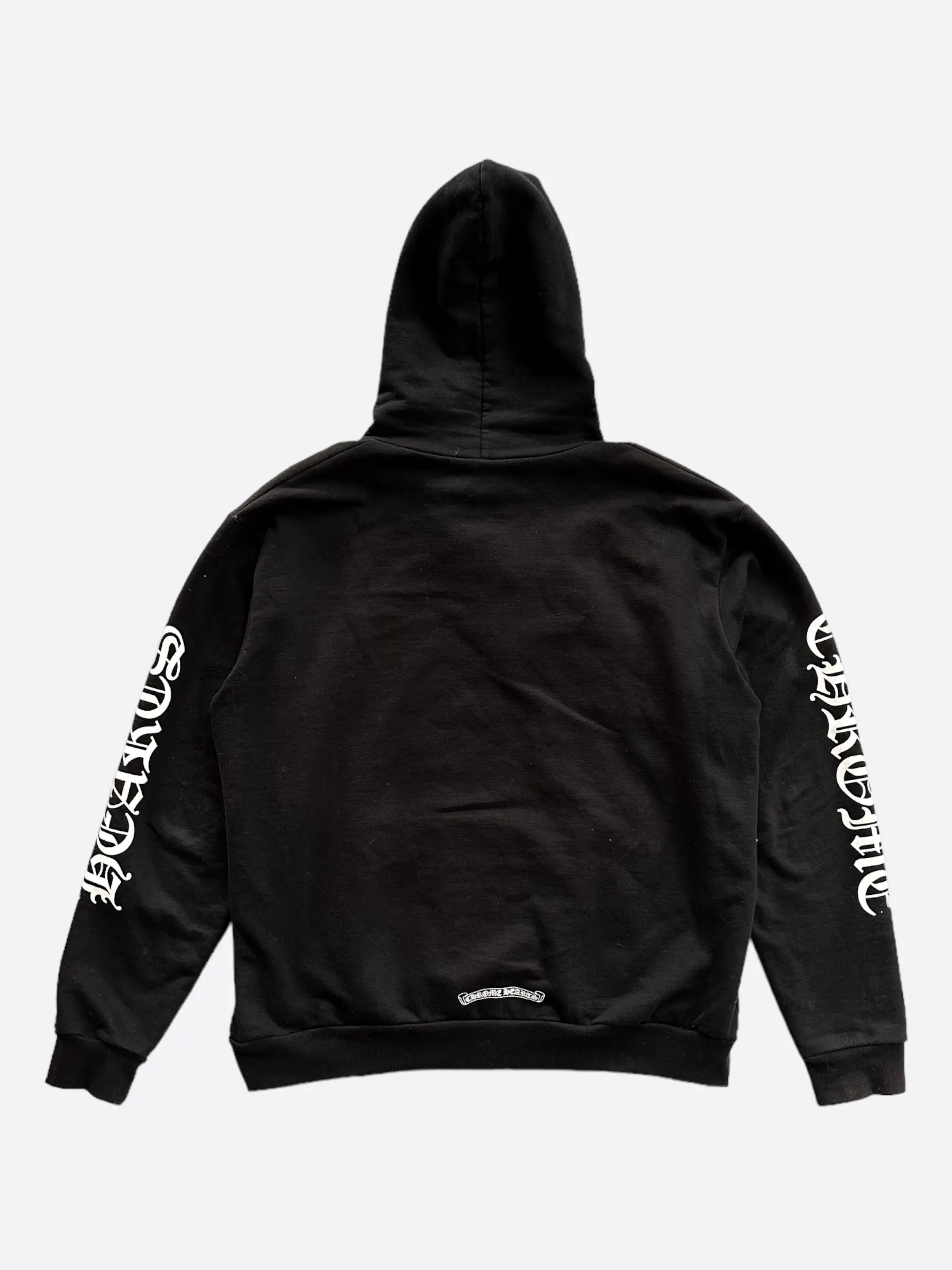 Chrome Hearts Black & White Script Print Hoodie