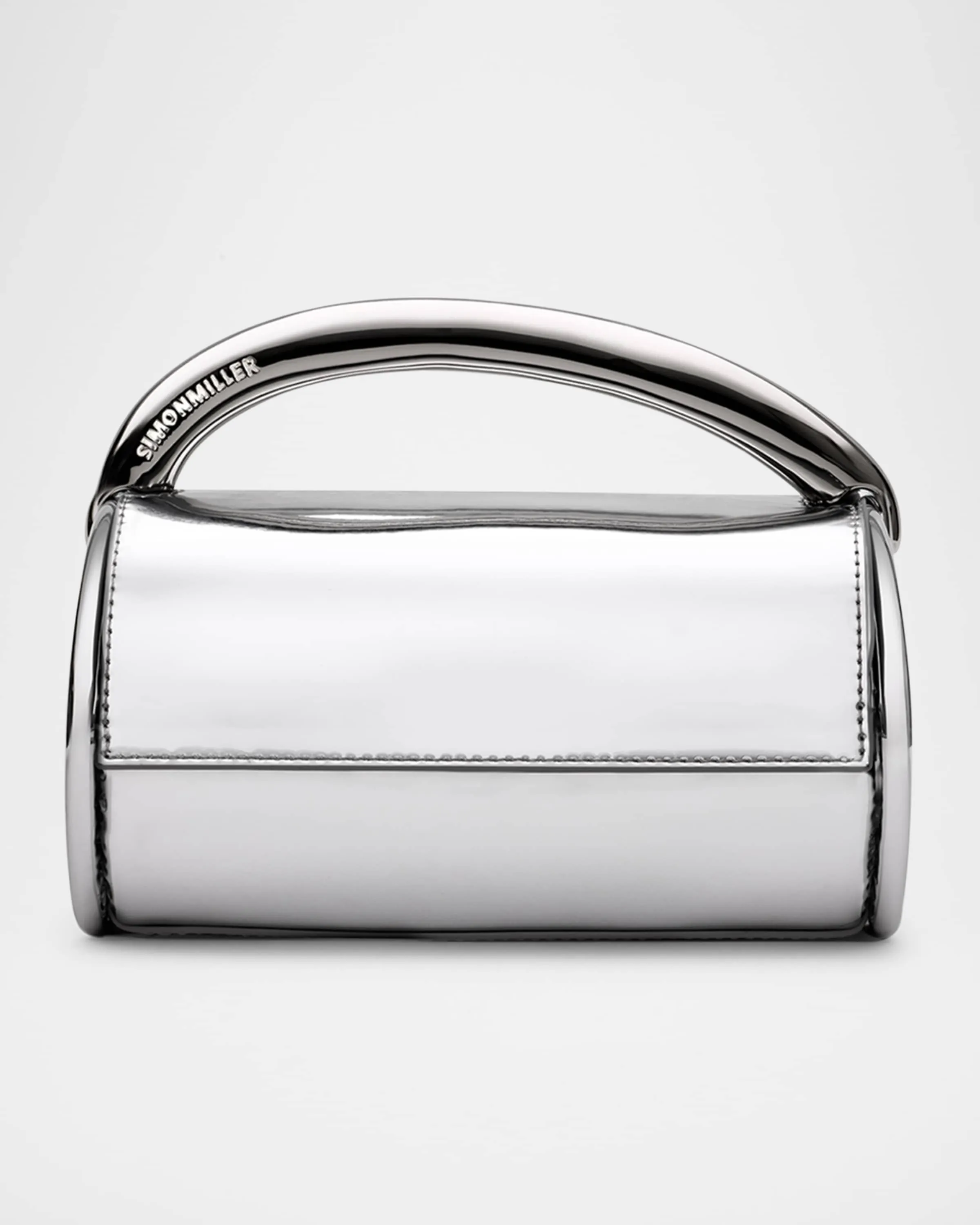 Chrome Vegan Leather Top-Handle Bag