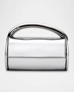 Chrome Vegan Leather Top-Handle Bag