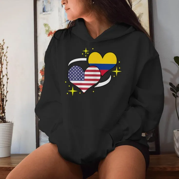 Colombia American Flag Heart Colombian Women Women Hoodie