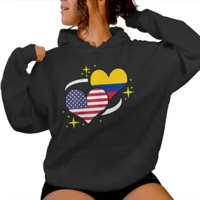 Colombia American Flag Heart Colombian Women Women Hoodie