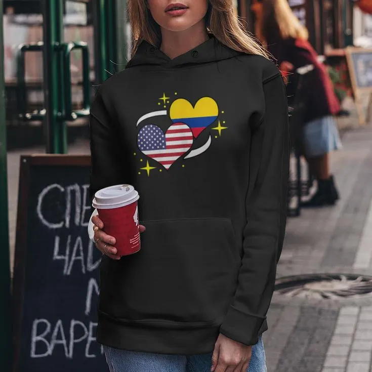 Colombia American Flag Heart Colombian Women Women Hoodie