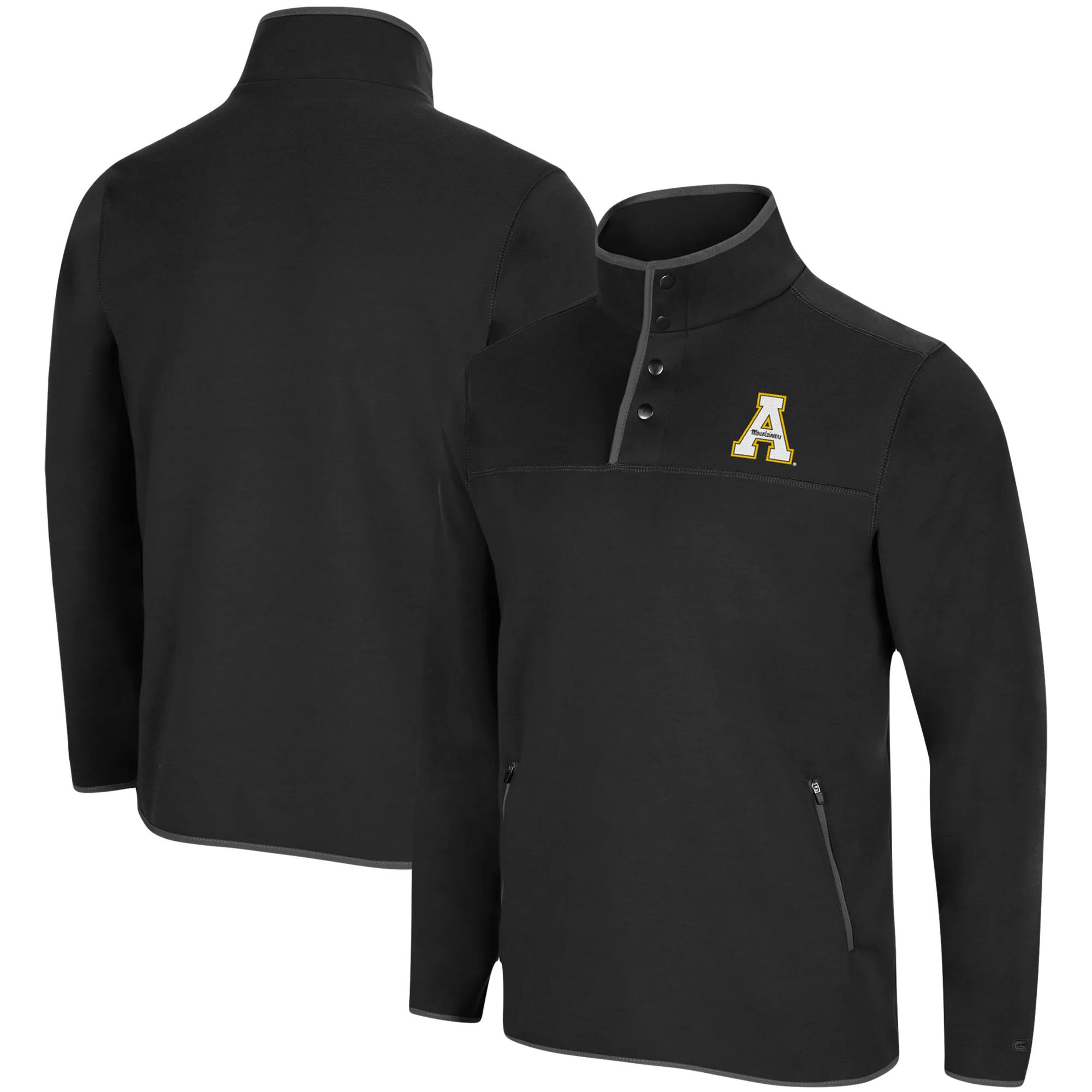 Colosseum Appalachian State Mountaineers Black Rebound Snap Pullover Jacket