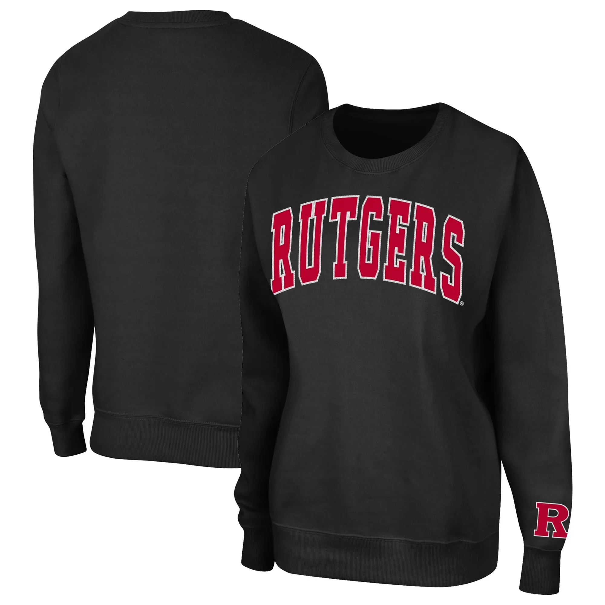 Colosseum Rutgers Scarlet Knights Women's Black Campanile Pullover Sweatshirt