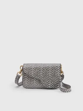 Corsina Black/Linen Printed Graphic Snake Nappa Shoulder bag