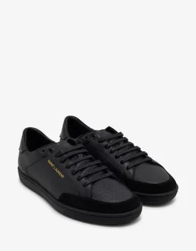 Court Classic SL/10 Black Perforated Leather Trainers