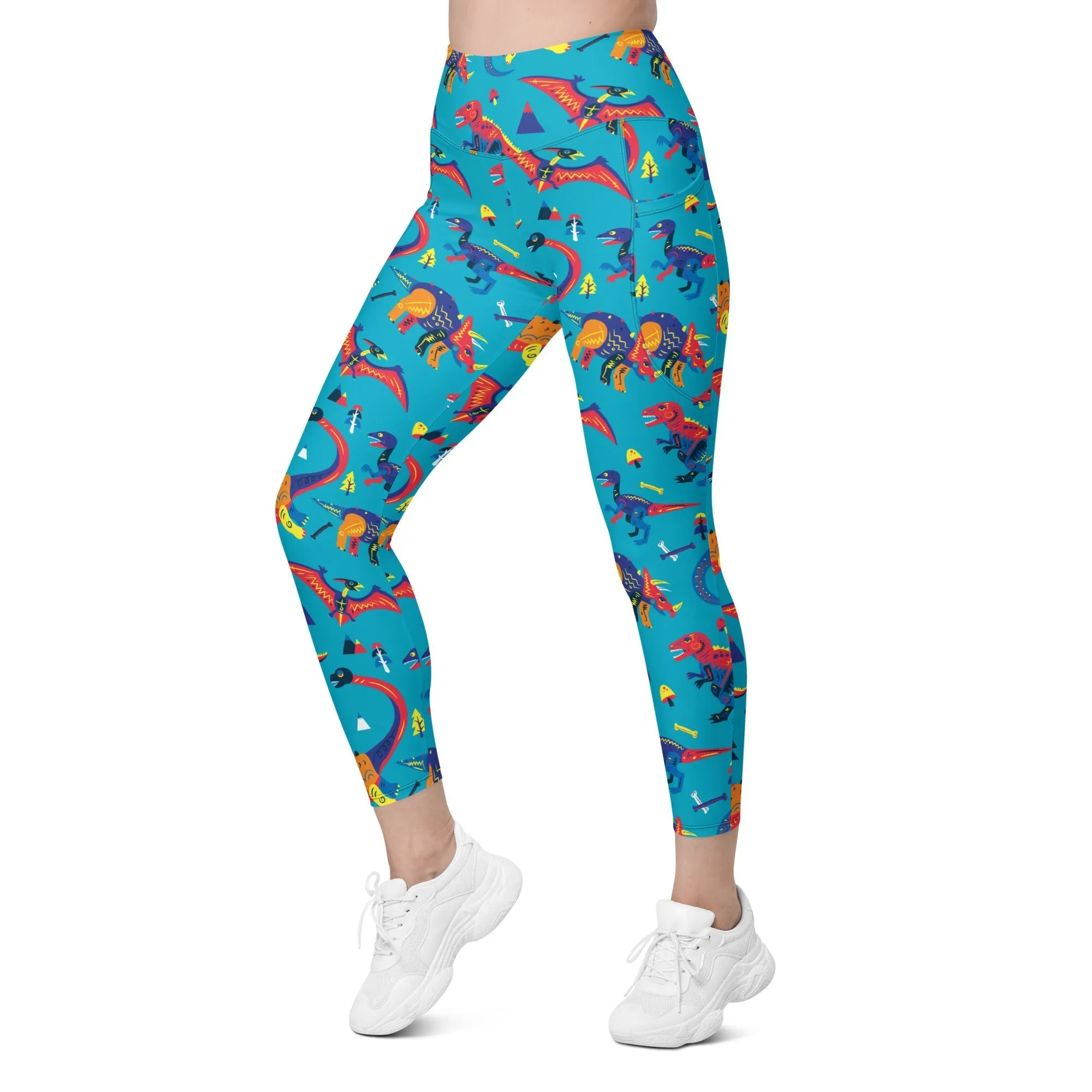 Cute Dinosaur Leggings With Pockets