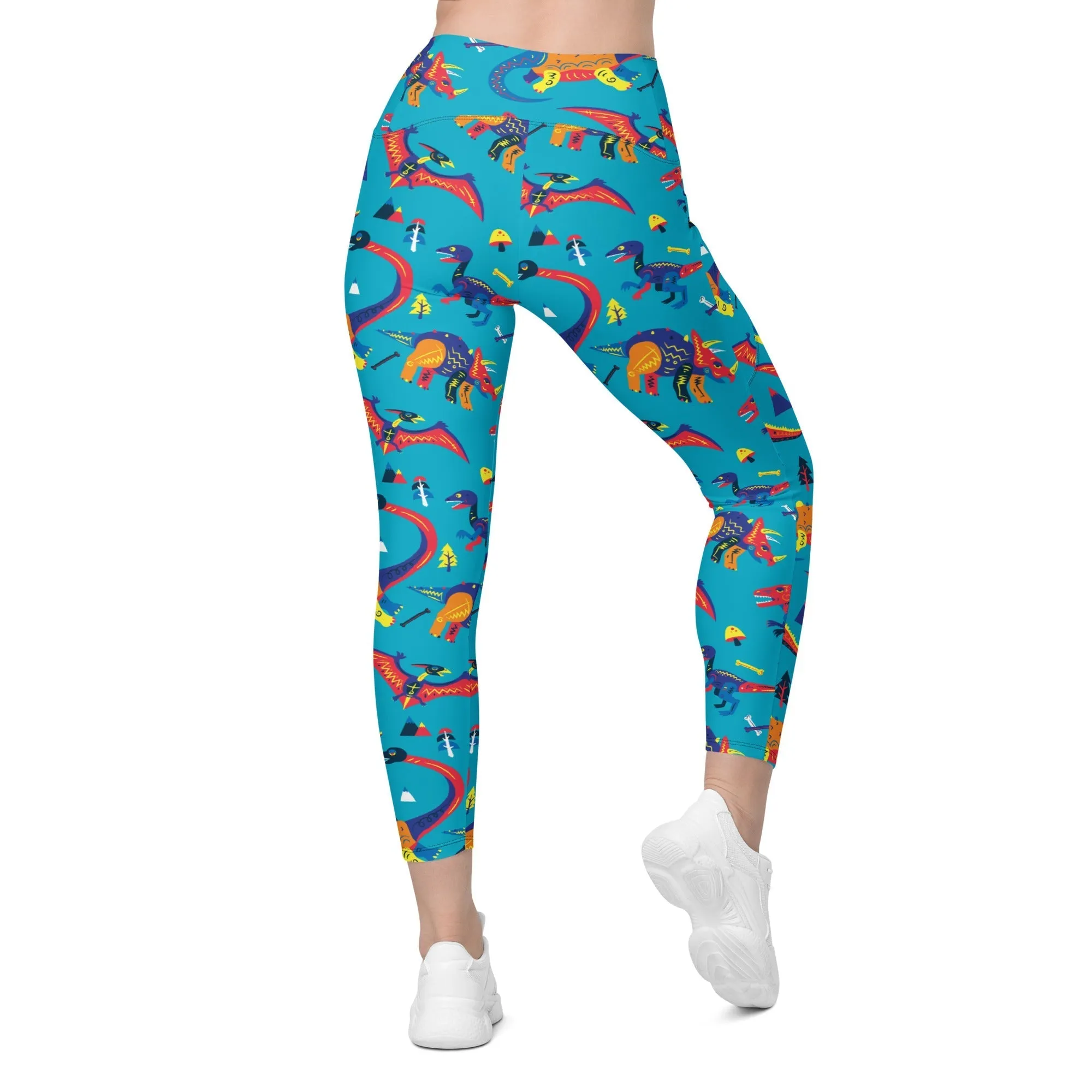 Cute Dinosaur Leggings With Pockets