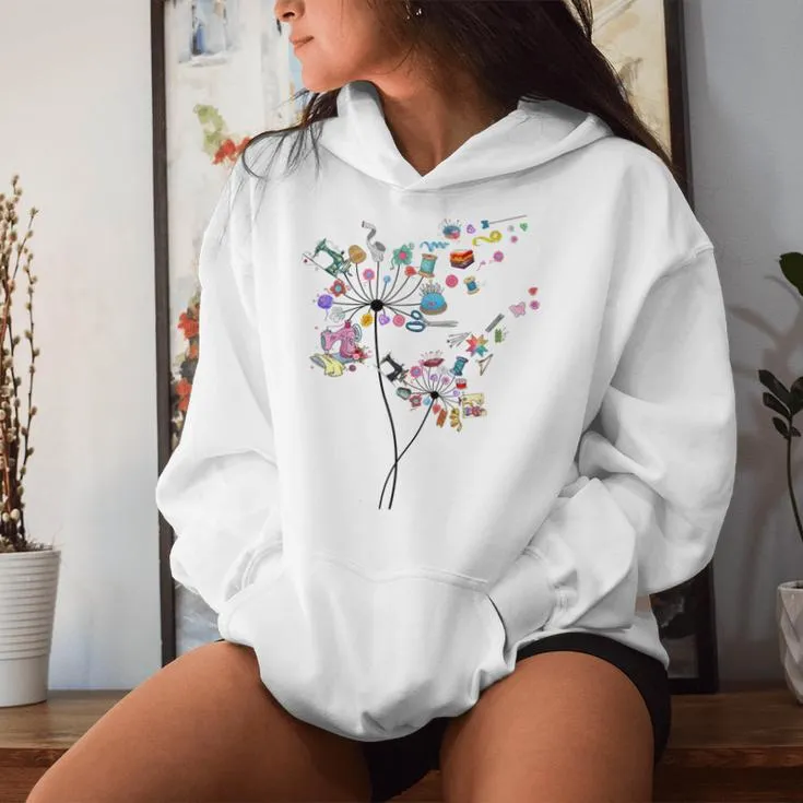 Cute Sewing Dandelion Flowers Quilting Quilter Sewer Women Hoodie