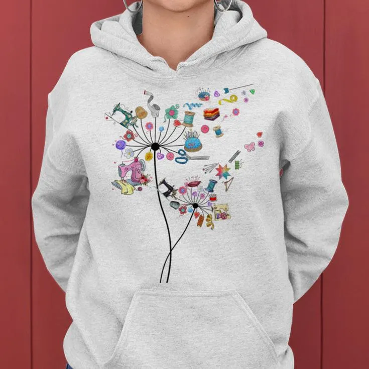 Cute Sewing Dandelion Flowers Quilting Quilter Sewer Women Hoodie