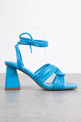 Daisy Street Strappy Heeled Sandals in Blue