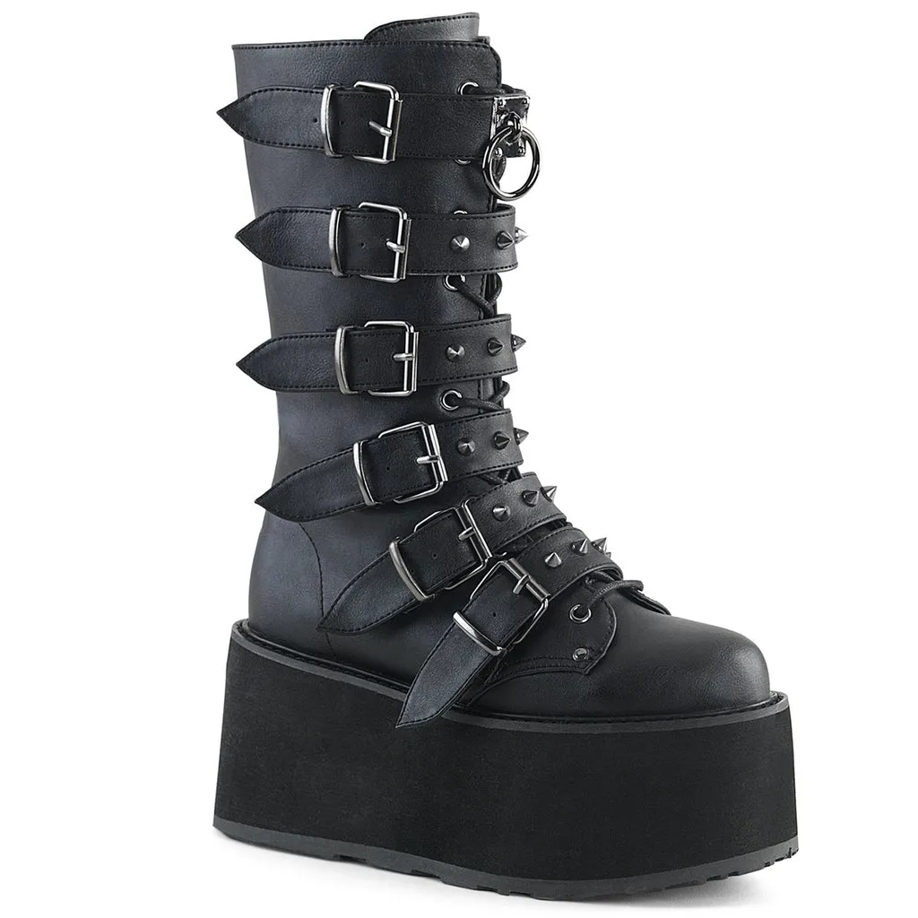 Damned-225 Black Vegan Leather Platform Boot