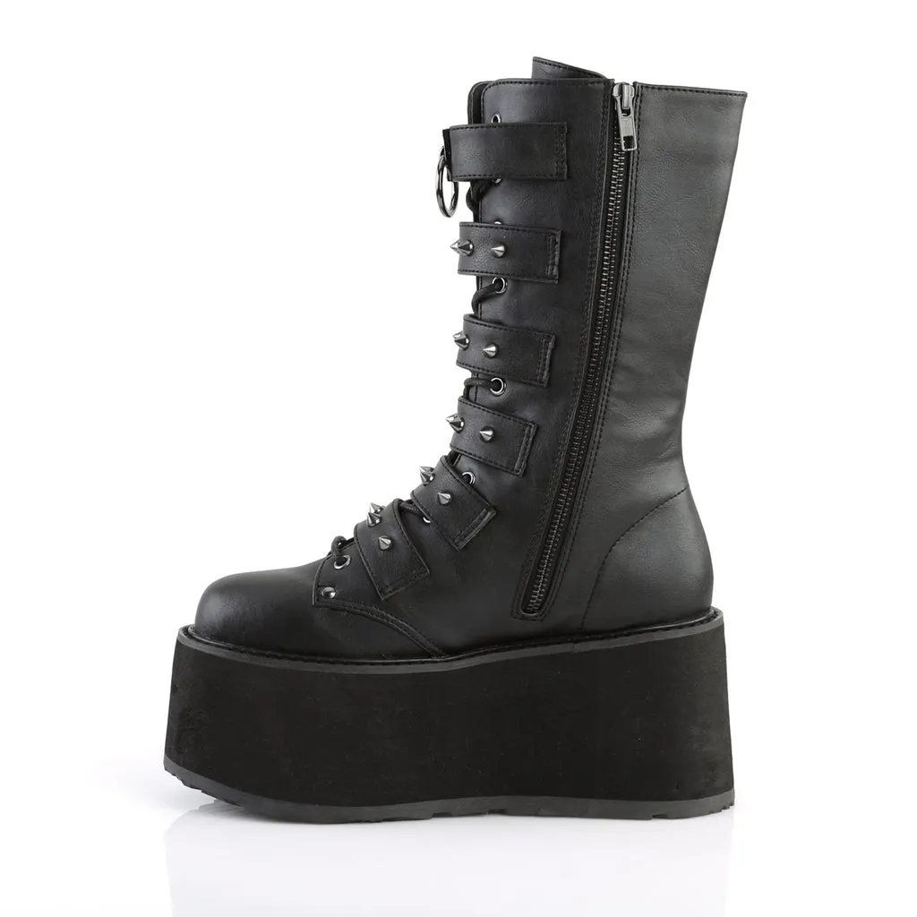 Damned-225 Black Vegan Leather Platform Boot