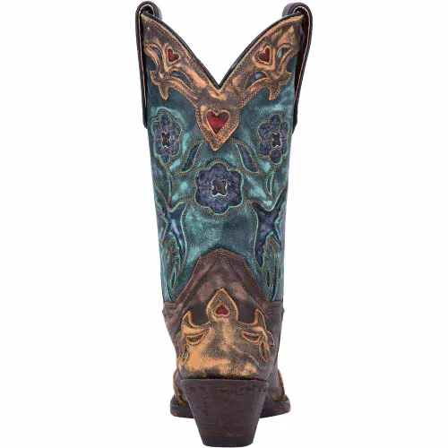 Dan Post Vintage Copper & Teal Leather Boot