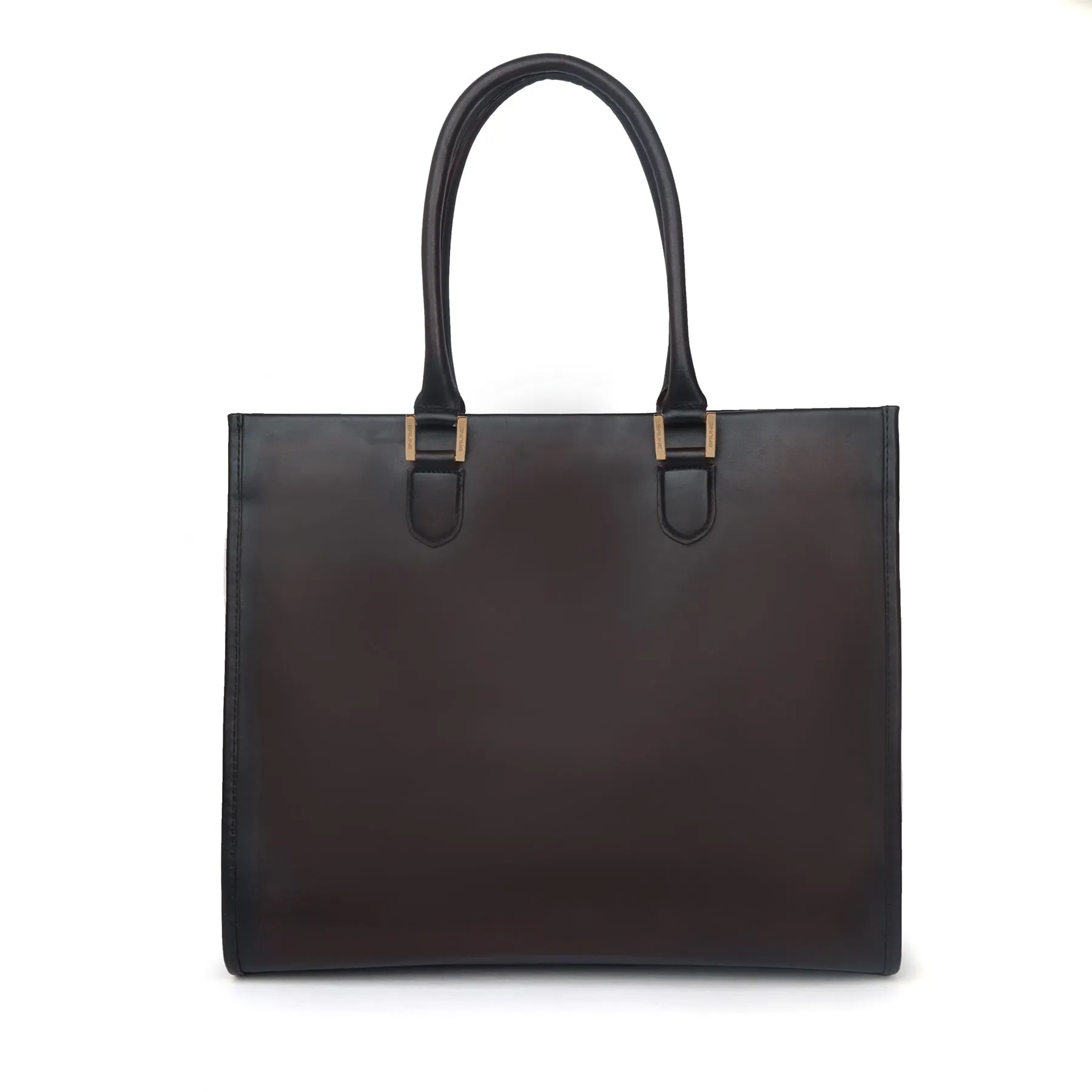 Dark Brown Large Leather Hand Bag