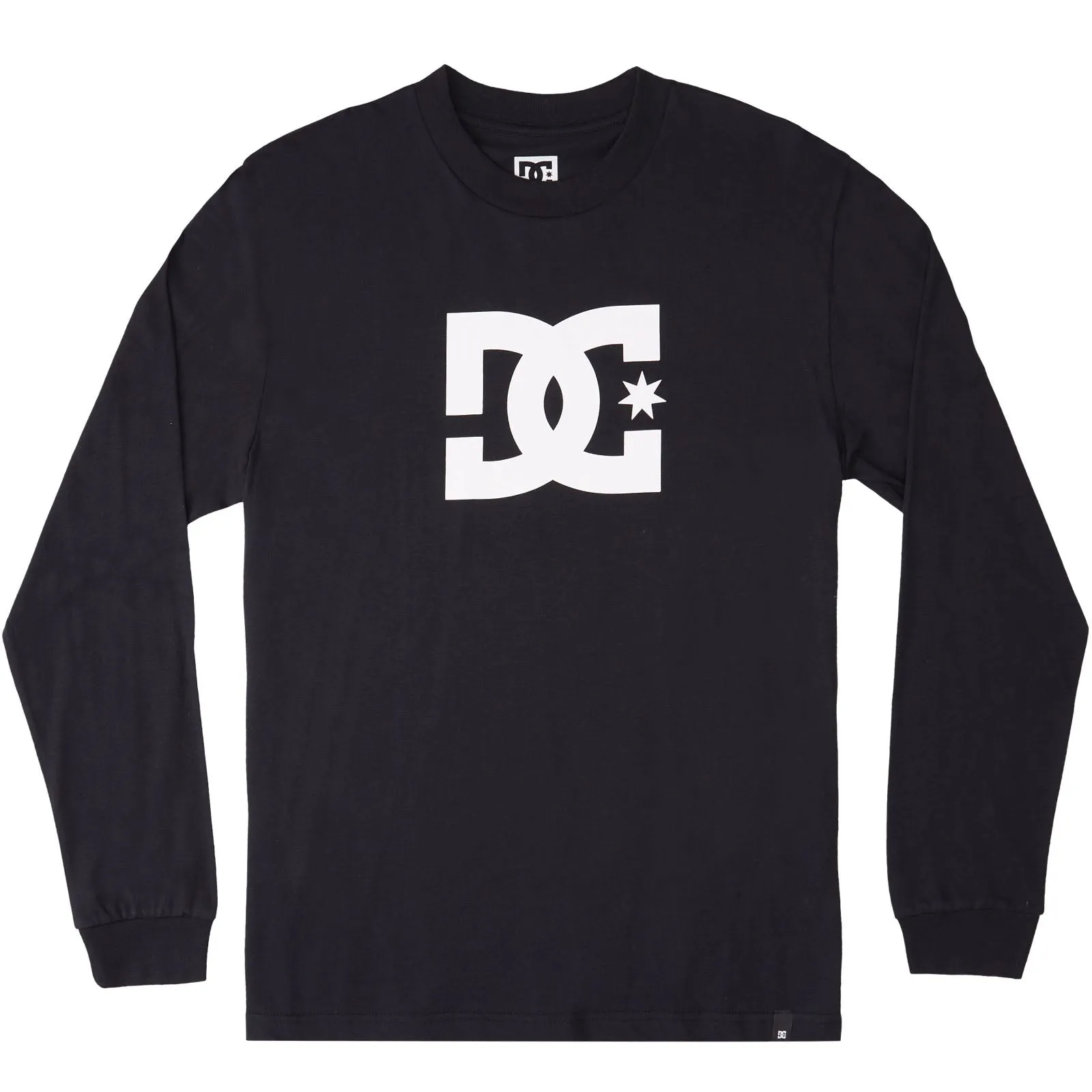 DC Shoes Mens Star Long Sleeve Crew Neck T-Shirt - Black