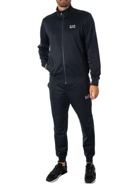 EA7 Funnel Neck Zip Tracksuit - Night Blue