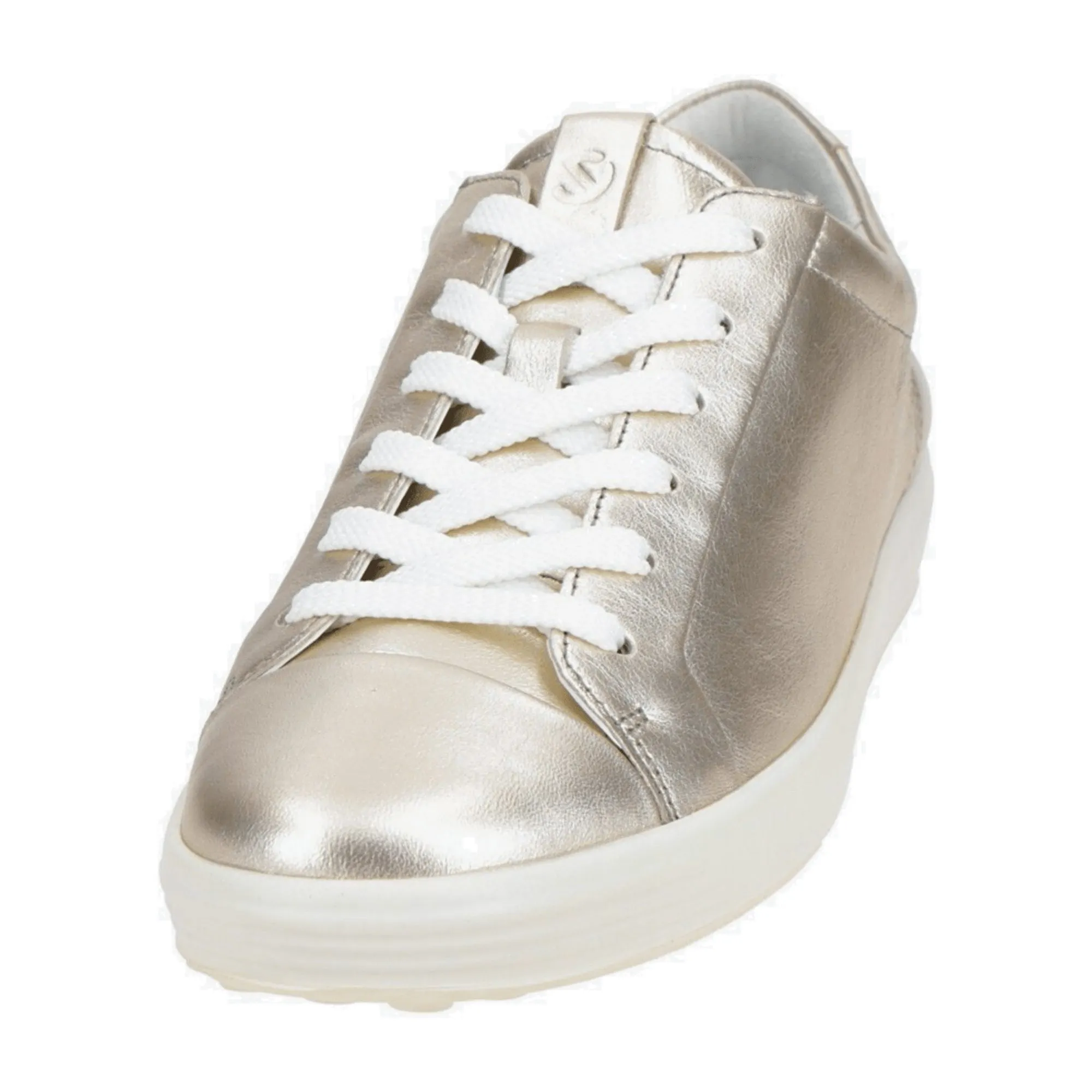 Ecco Pure White Gold Women's Sneakers - Elegant Gold Finish