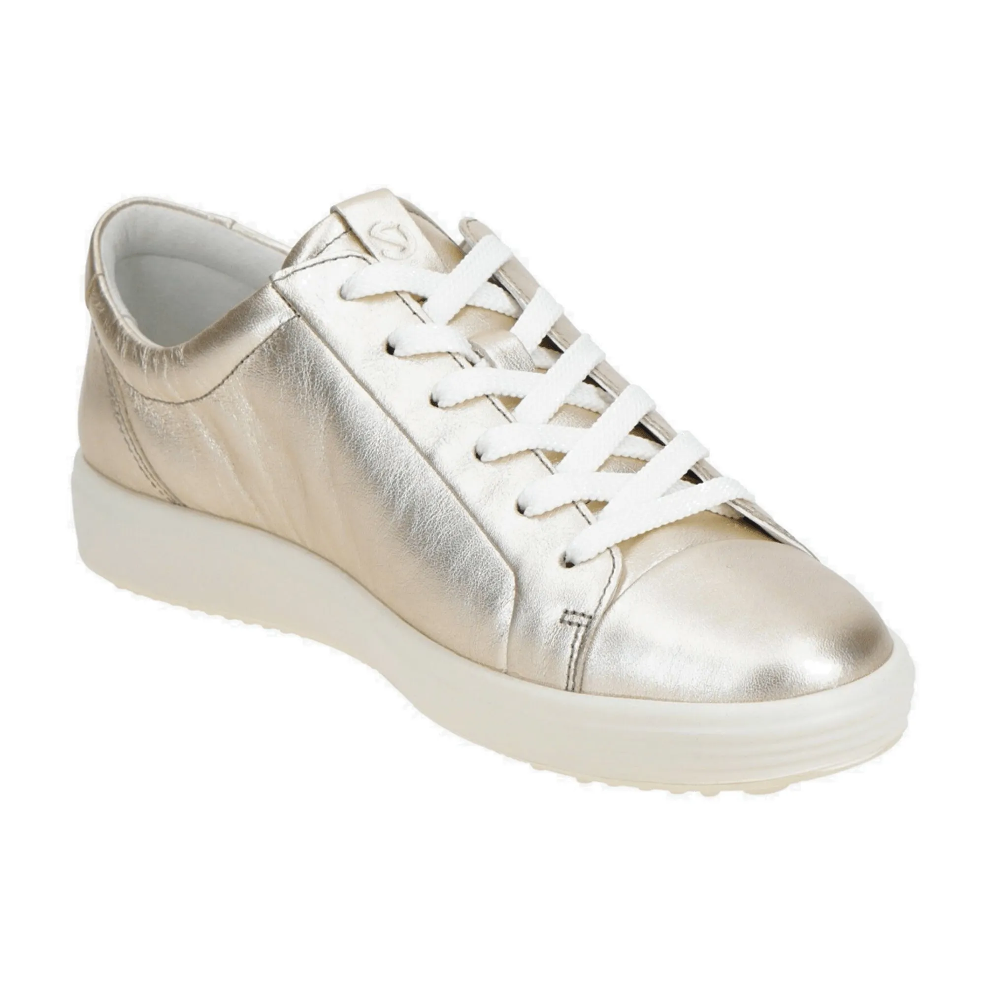 Ecco Pure White Gold Women's Sneakers - Elegant Gold Finish