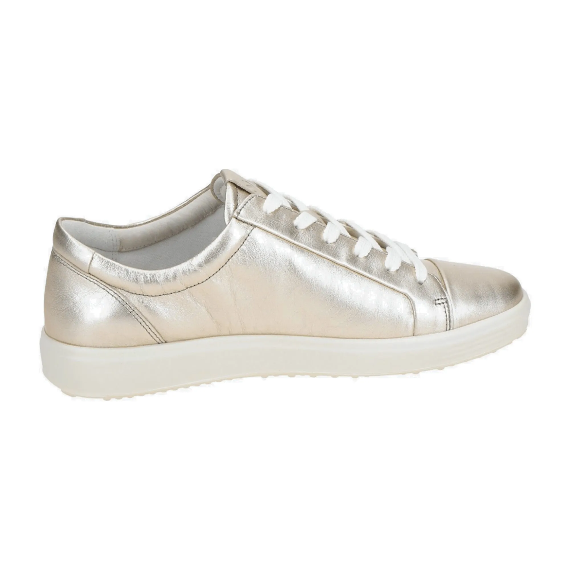 Ecco Pure White Gold Women's Sneakers - Elegant Gold Finish