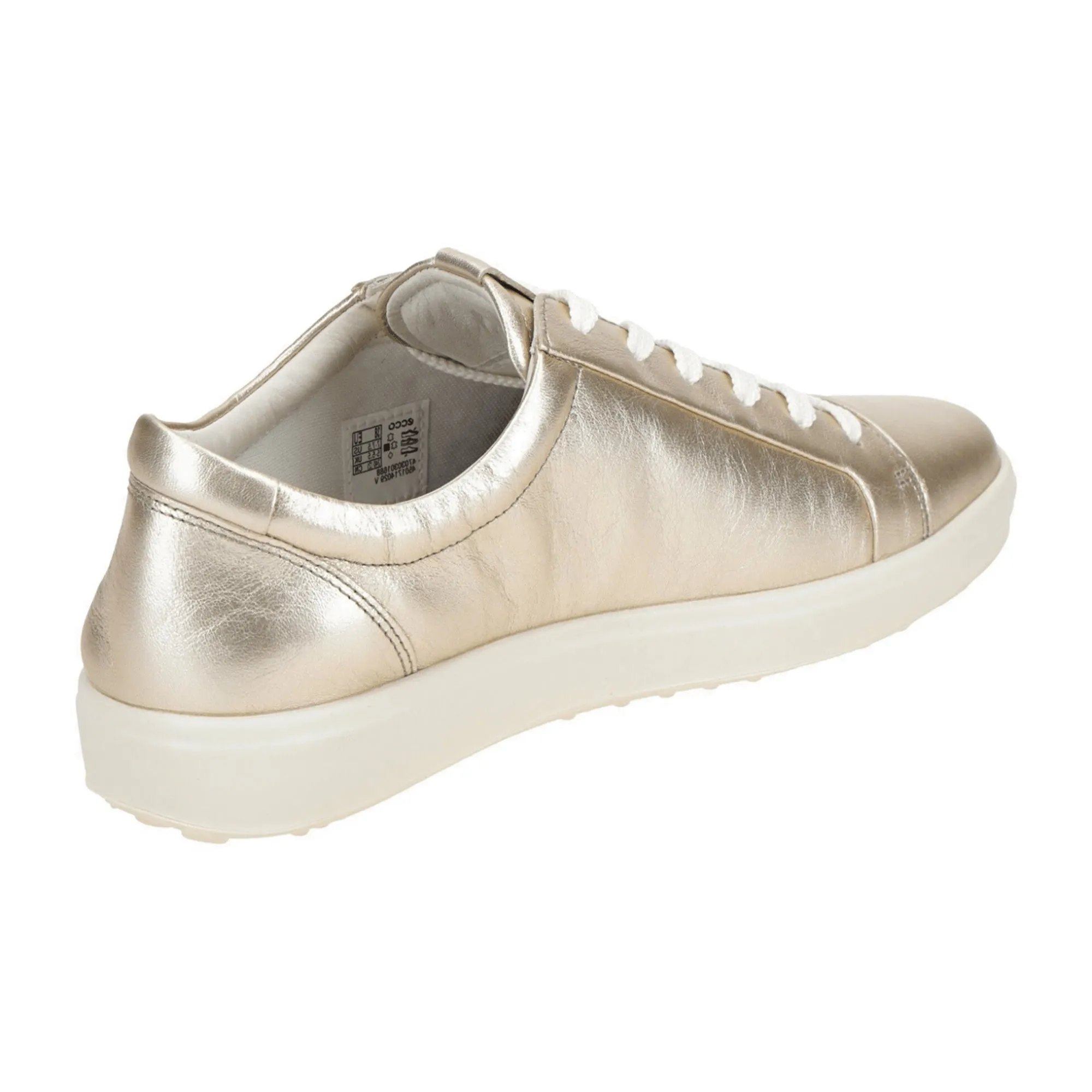 Ecco Pure White Gold Women's Sneakers - Elegant Gold Finish