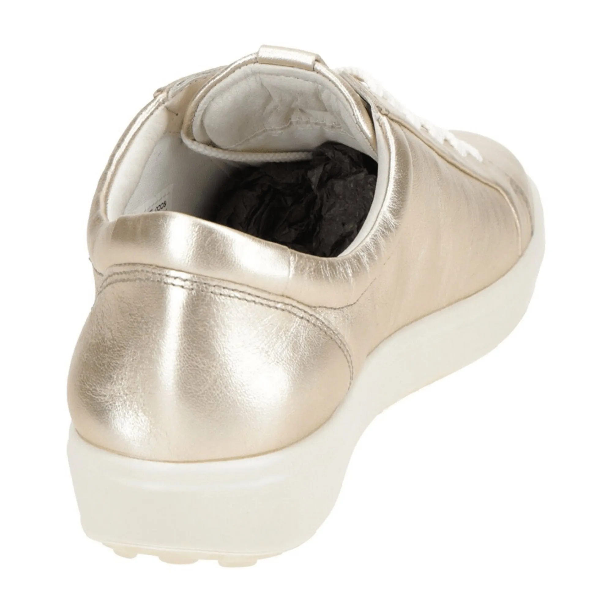 Ecco Pure White Gold Women's Sneakers - Elegant Gold Finish