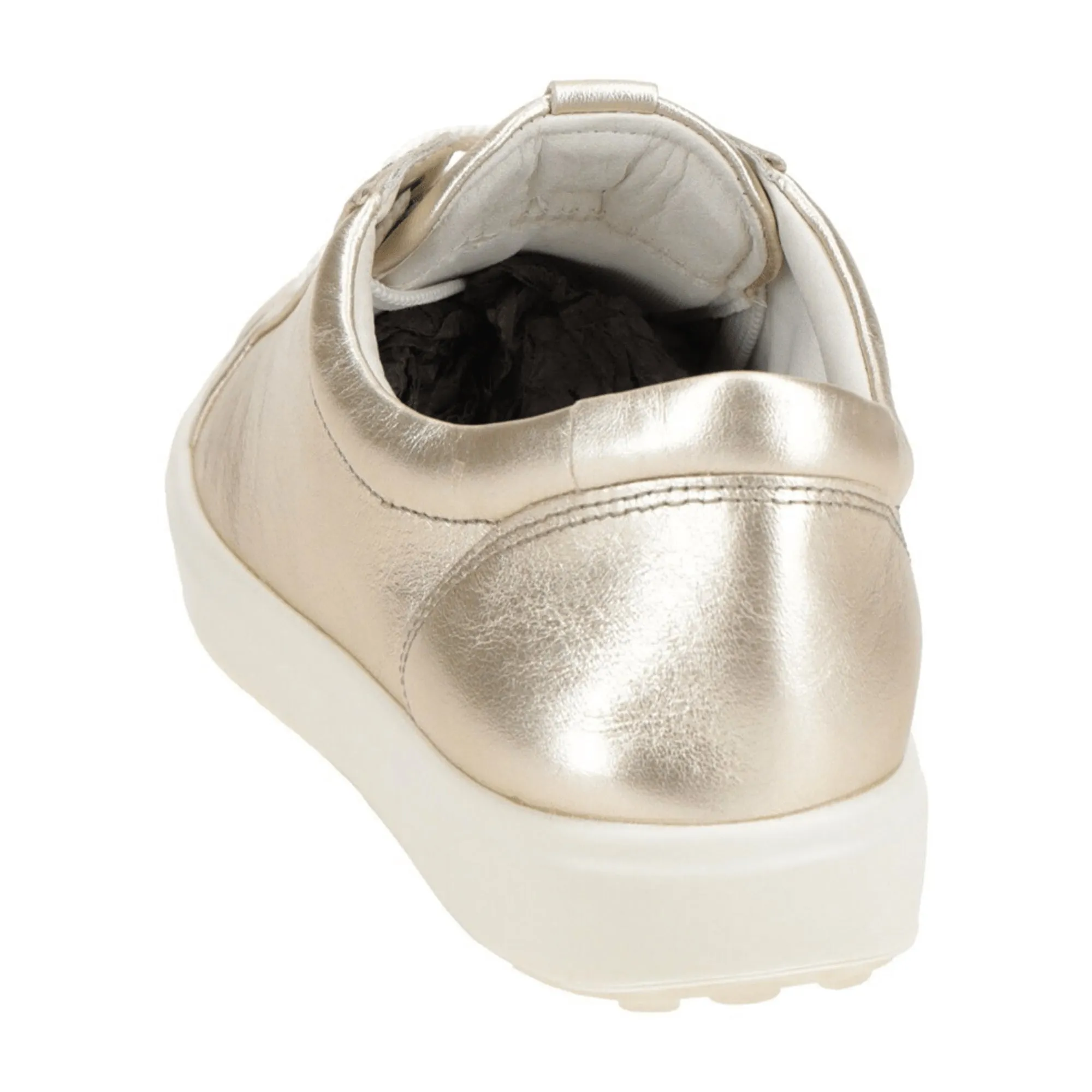 Ecco Pure White Gold Women's Sneakers - Elegant Gold Finish