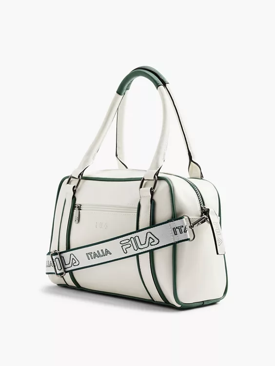 FILA  Fila Italia White and Green Contrast Handbag with Adjustable Shoulder Strap