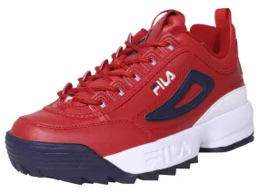 Fila Men's Disruptor-II-Premium Sneakers Premium Trainers White/Navy/Red Sz: 11