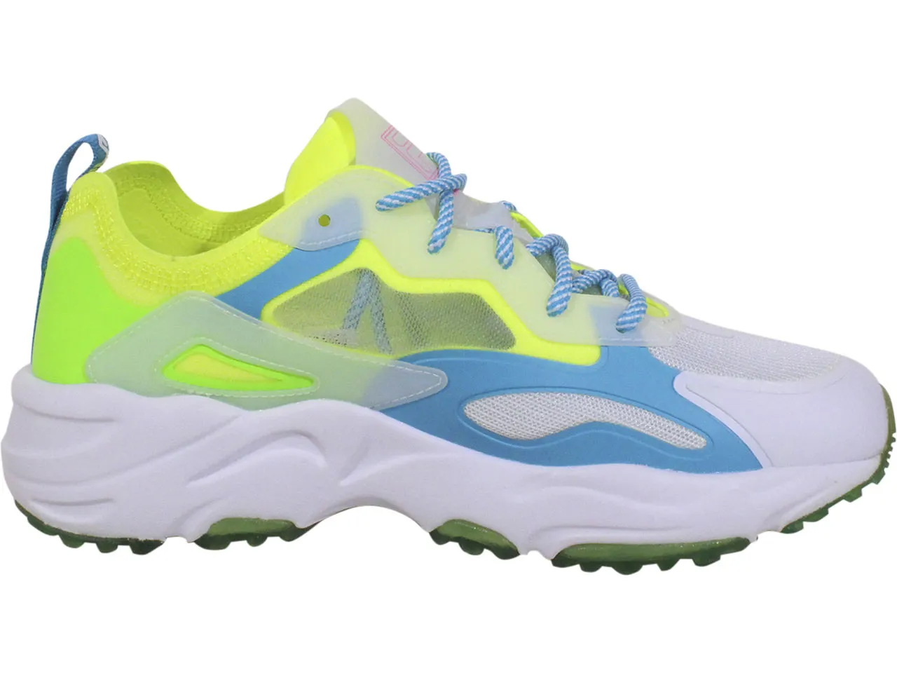 Fila Women's Ray Tracer Lite Sneakers Safety Yellow/Green Gecko/Blue Sz: 6.5