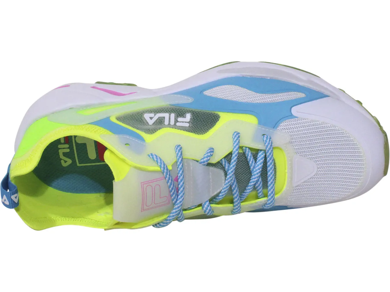 Fila Women's Ray Tracer Lite Sneakers Safety Yellow/Green Gecko/Blue Sz: 6.5