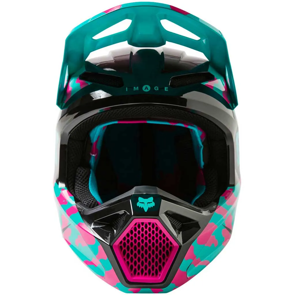 Fox - 2023 Youth V1 Nuklr Teal Helmet