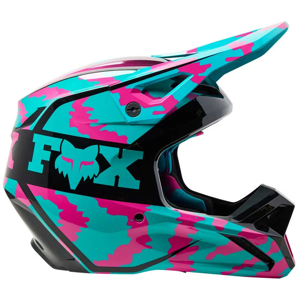 Fox - 2023 Youth V1 Nuklr Teal Helmet