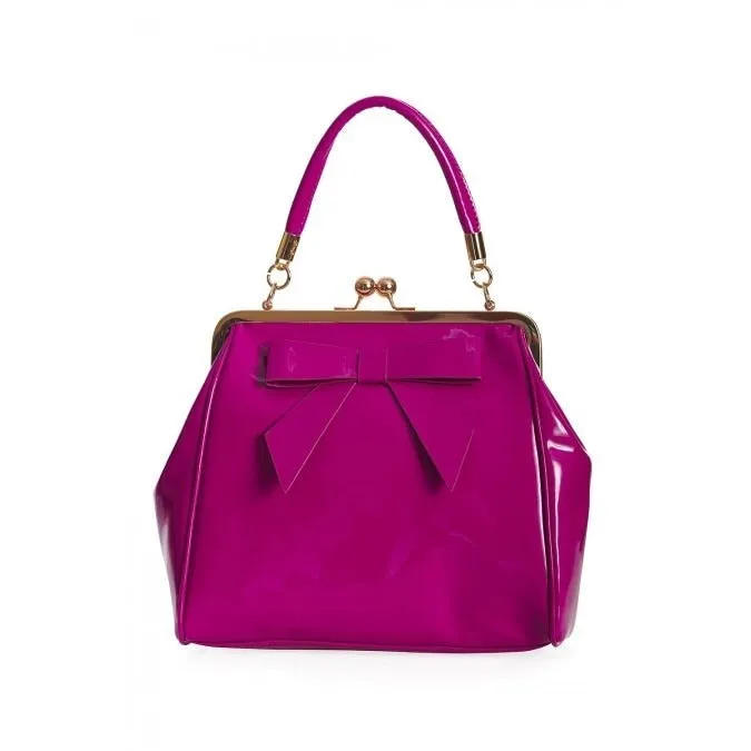 Fuchsia Retro Patent Handbag