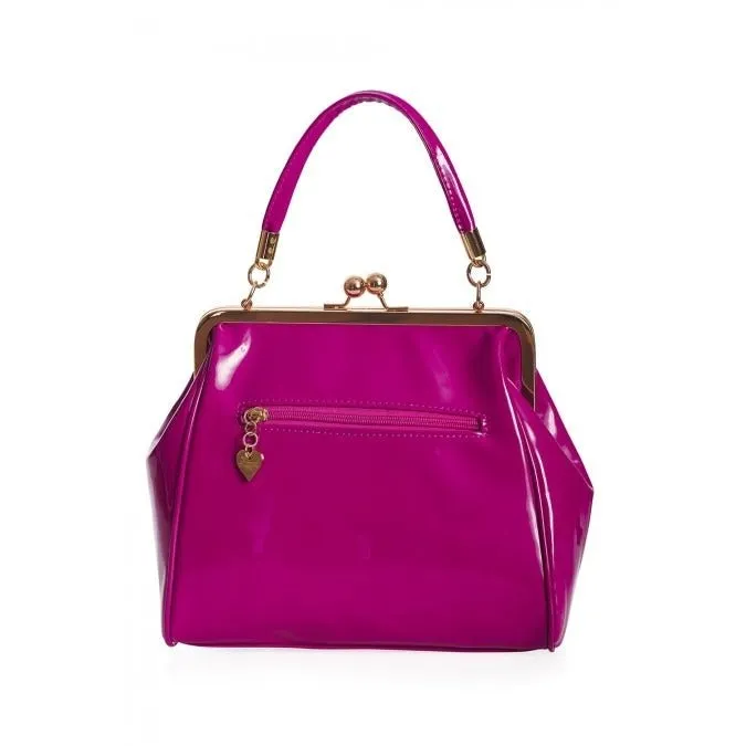 Fuchsia Retro Patent Handbag