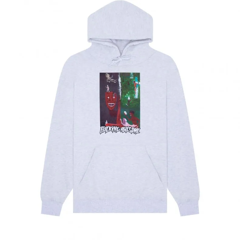 Fucking Awesome Society II Pullover Hooded Sweatshirt (Heather Grey)