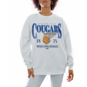 Gameday Couture BYU Cougars Women's Gray Basketball Premium Fleece Drop Pullover Sweatshirt