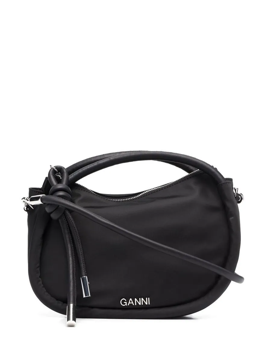 GANNI    Ganni Knot Baguette Mini Nylon Handbag