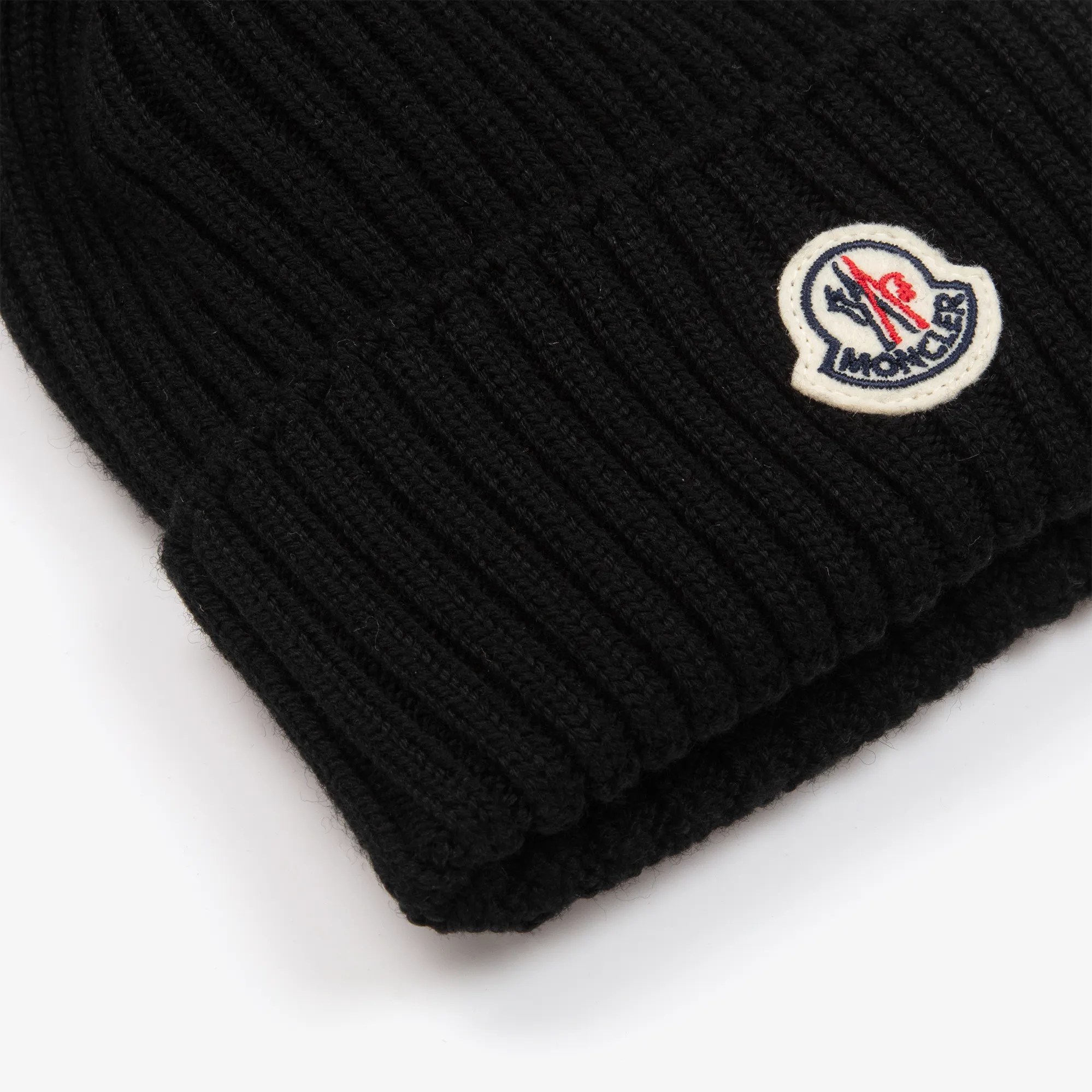 Girls Black Wool Pom-Pom Hat