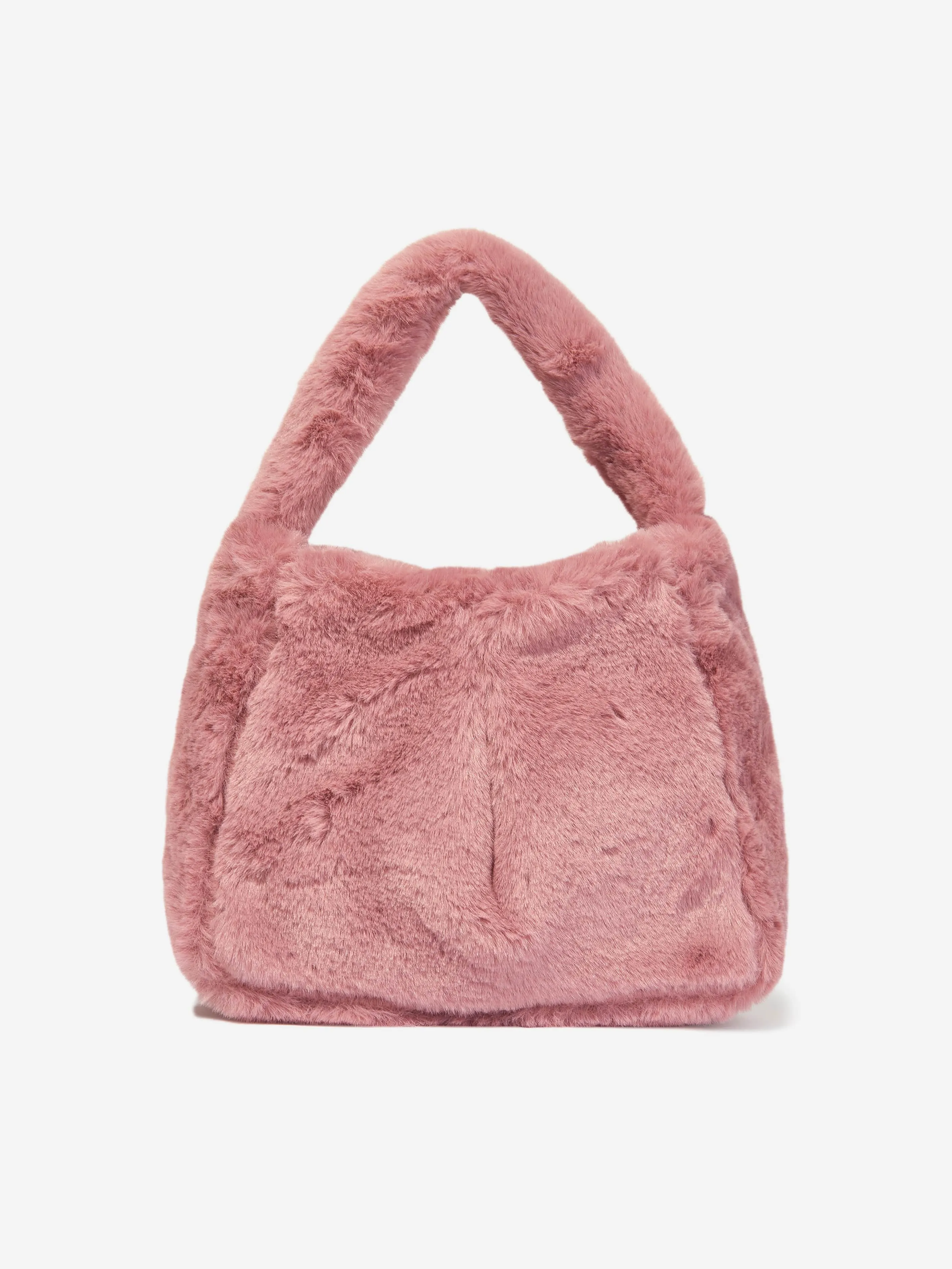 Girls Faux Fur Handbag in Pink (20cm)