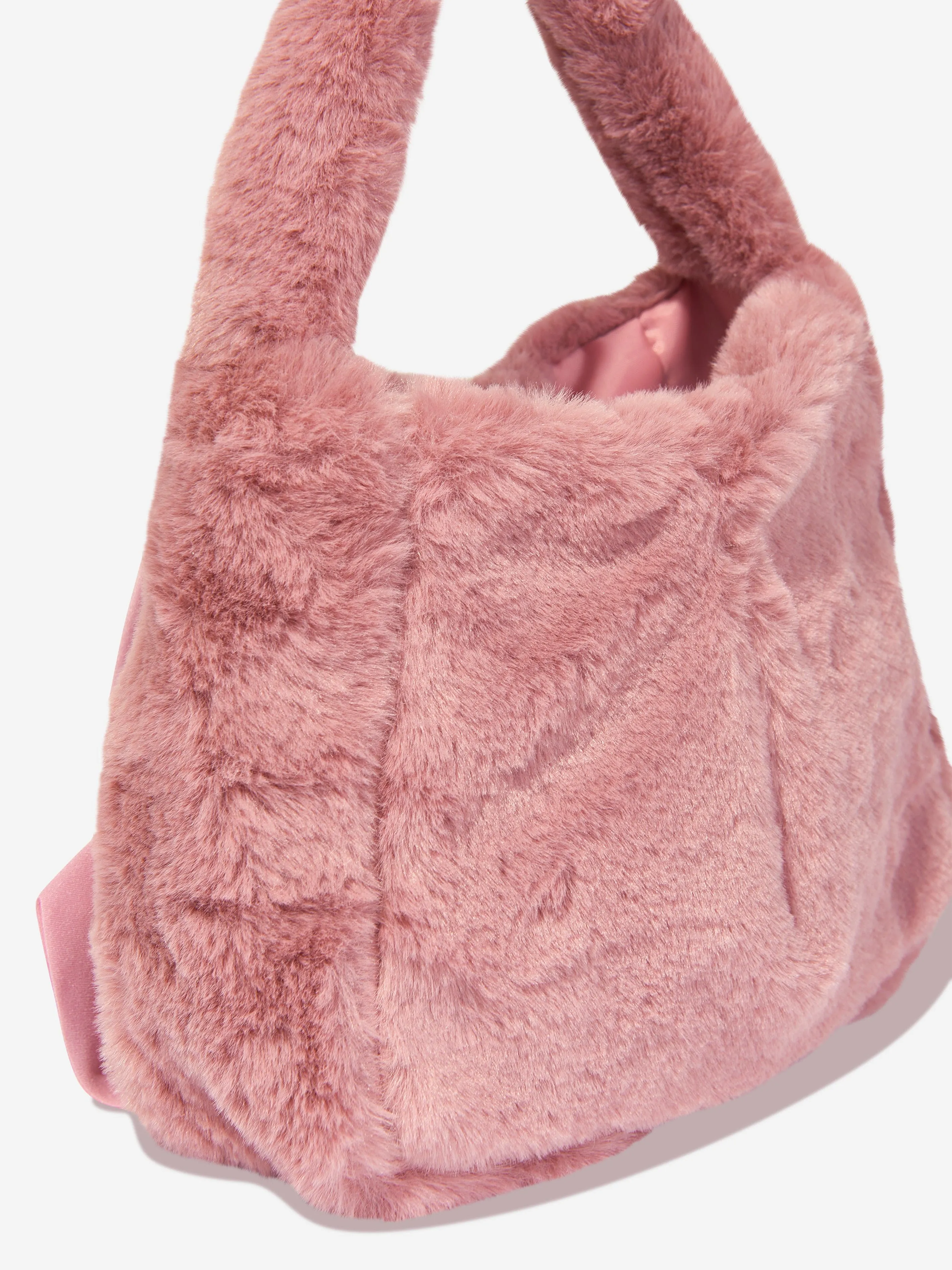 Girls Faux Fur Handbag in Pink (20cm)