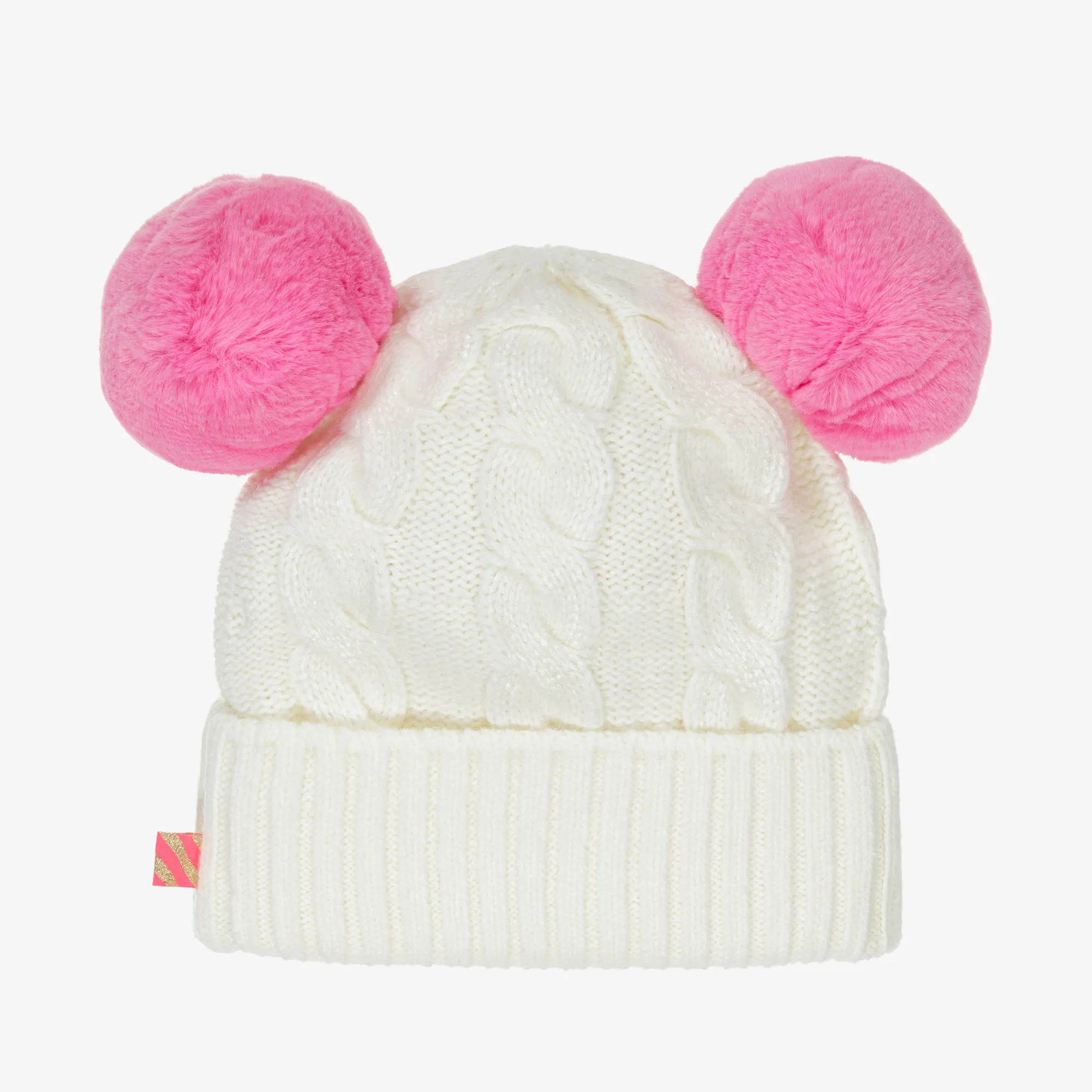 Girls Ivory Knitted Pom-Pom Hat