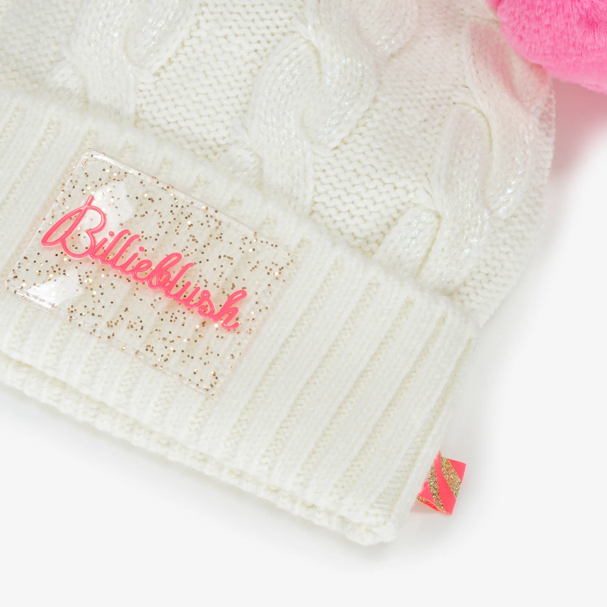 Girls Ivory Knitted Pom-Pom Hat