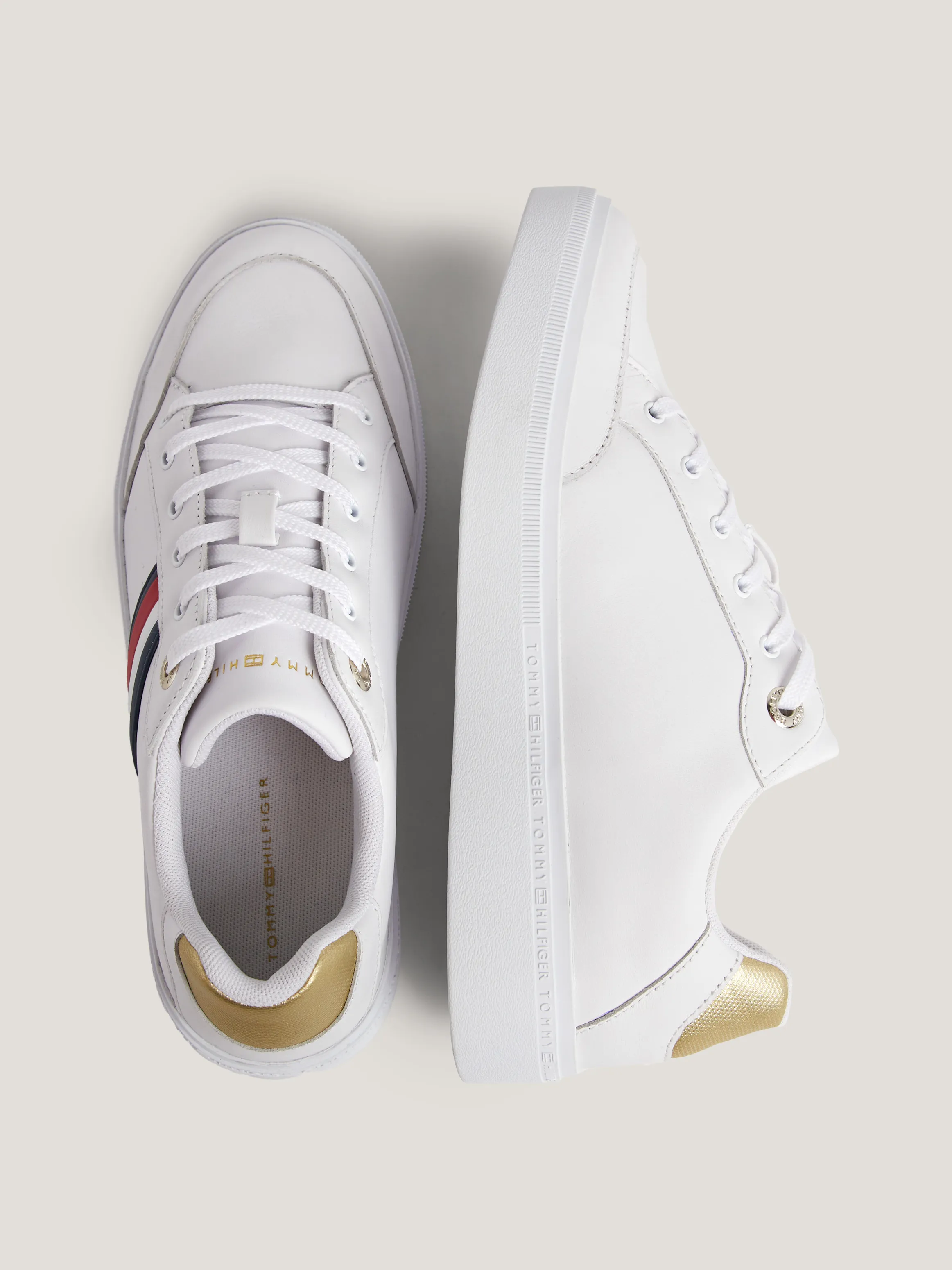 Global Stripe Elevated Leather Trainers | Sneakers | Tommy Hilfiger